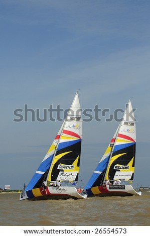 KUALA TERENGGANU, MALAYSIA - DEC 4 : Team Swinton (L) and Williams (R) in action at Monsoon Cup 2008 in K. Terengganu, Malaysia on December 4, 2008. Team Williams finished fourth among twelve teams.