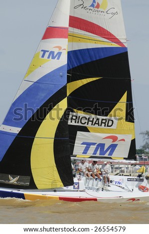 KUALA TERENGGANU, MALAYSIA - DEC 4 : Team Mathieu Richard from French Team Spirit in action at Monsoon Cup 2008 in K. Terengganu, Malaysia on December 4, 2008. They finished eighth among twelve teams.