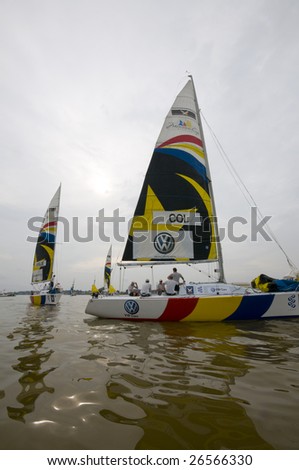 KUALA TERENGGANU, MALAYSIA - DEC 5 : Team Col ready for action at Monsoon Cup 2008 in  K. Terengganu, Malaysia on December 5, 2008. Col finished sixth among twelve teams.