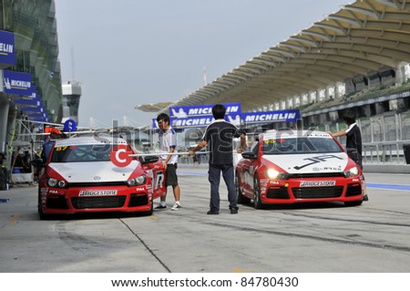 stock photo SEPANG MALAYSIASEPT 16Unidentified drivers in Volkswagen 