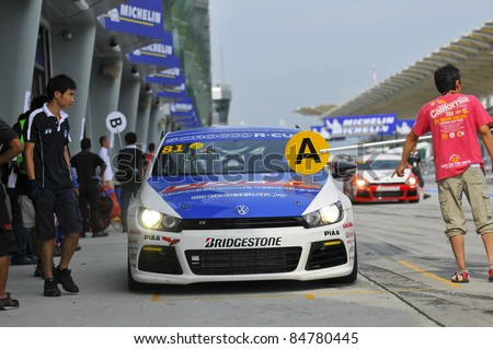 stock photo SEPANG MALAYSIASEPT 16Unidentified drivers in Volkswagen 