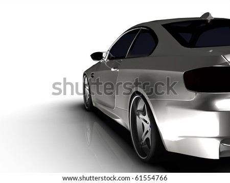 Silver business executive sports car / sportscar in smokey studio