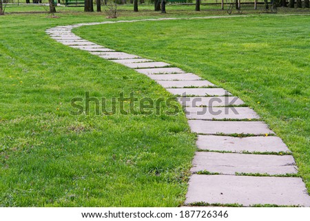 winding path in the park early In spring