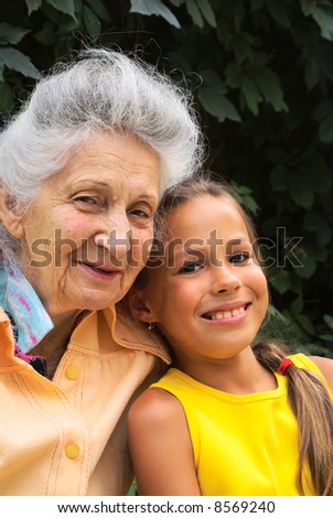 Grand daughter and her grand mother talking