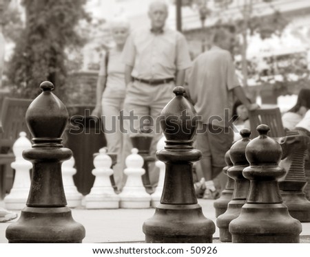 Older couple came to play chess