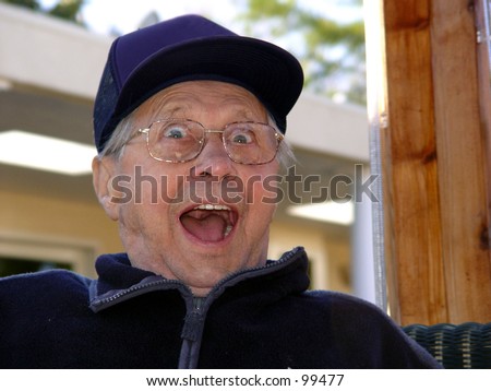 An old man surprised