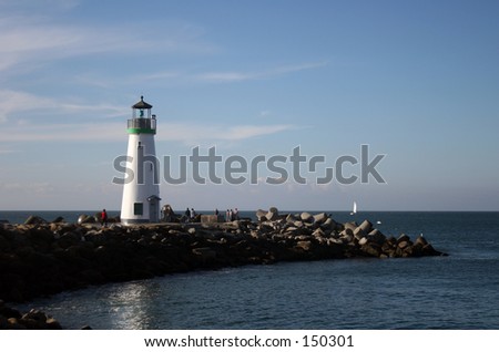 Aged lighthouse in Santa Cruz, CA