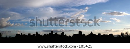 Panoramic city silhouette