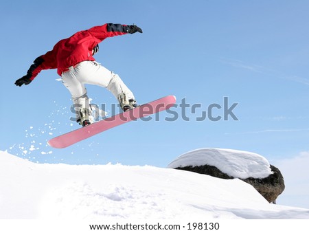 Snowboarder Jumping high in the air