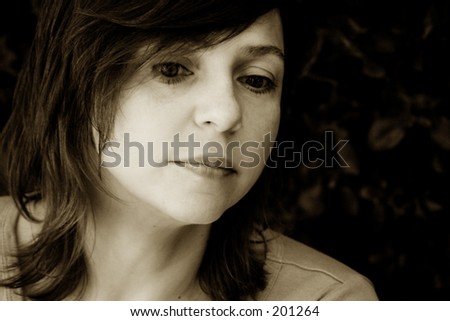 sepia portrait woman