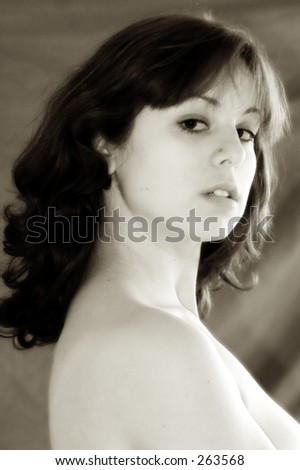 sepia portrait woman