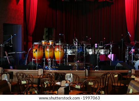 Stage is set in a jazz club
