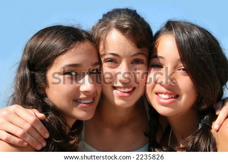 Three happy girls