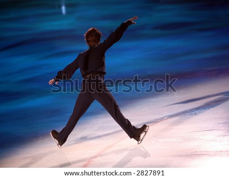 Professional man figure skater performing at Stars on ice show
