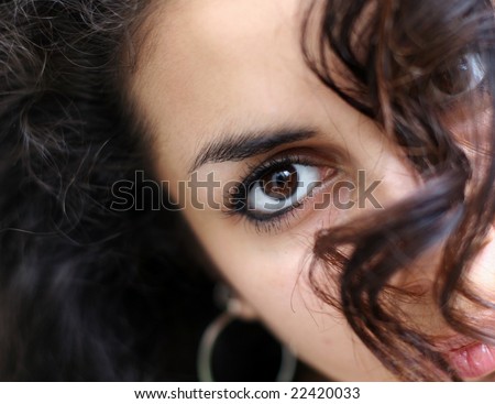 face abstract of a beautiful middle eastern girl