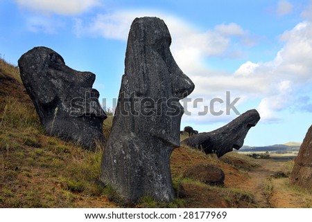 A platform with statues on Easter Island