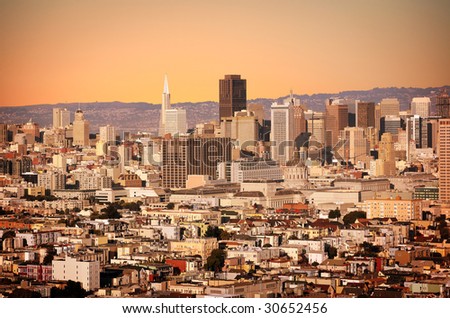 Stylized shot of a city of San Francisco