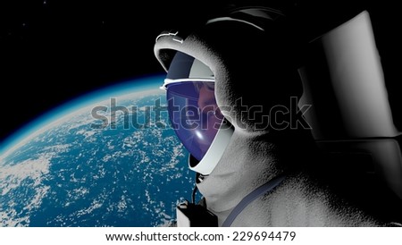 Animation of the astronaut against the Earth
