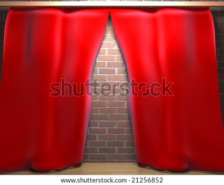 scene of the curtain s on background wall