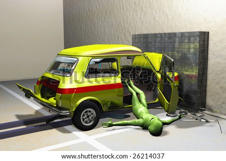 Scene Crash Test executed in 3D