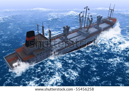 scene of the ship in storm