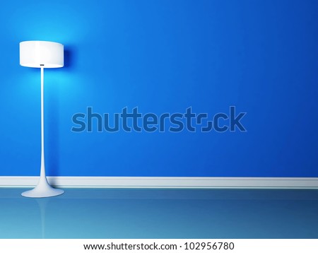 floor lamp in the blue room, rendering