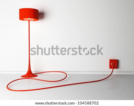lamp connected to the outlet, rendering