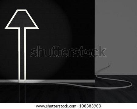lamp connected to the outlet, rendering