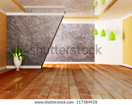 a green plant in the room, rendering
