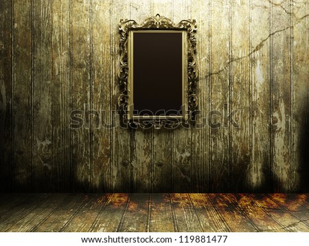 Antique Mirror In A Dark And Scary Room