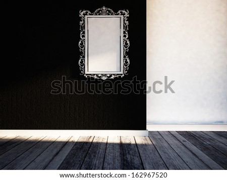 antique mirror in a room
