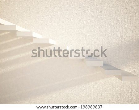 white stairs or shelves, rendering