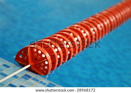 red Swimming Lane Marker in swimming pool