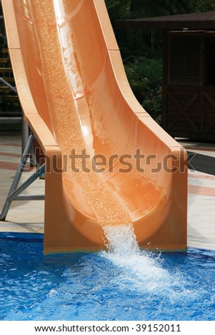 aqua park, brown water slide i
