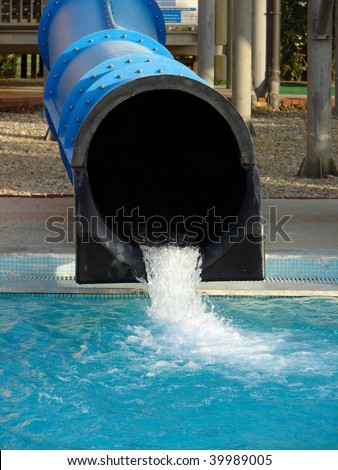 blue water tube in aqua park