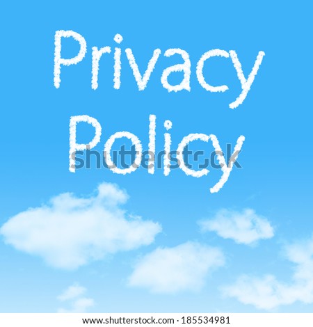 Privacy Policy cloud icon with design on blue sky background