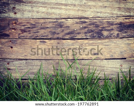 Wood grass background old vintage retro style