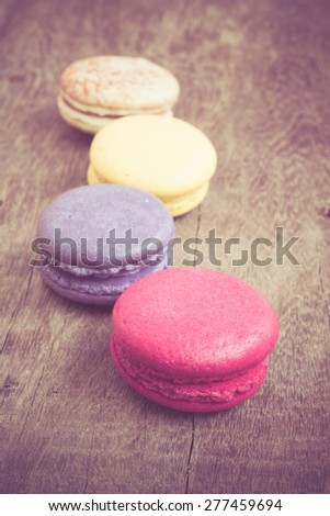 french macaroons with filter effect retro vintage style