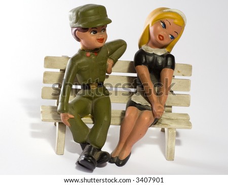 Soldier with french maid figure