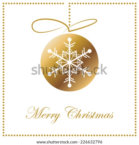 Christmas and Happy New year background. Holiday card with gold abstract ball isolated on white background.Christmas and New year frame.Vector illustration