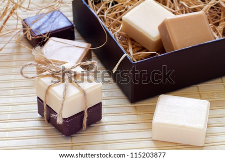 Soap slices in gift box