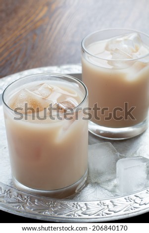 Iced tea with milk and spices
