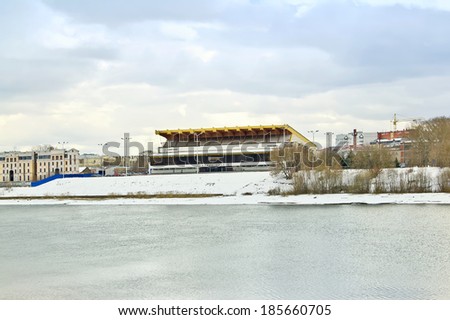 RUSSIA, TVER - April 04,2014: Cityscape. Palace of Sports \