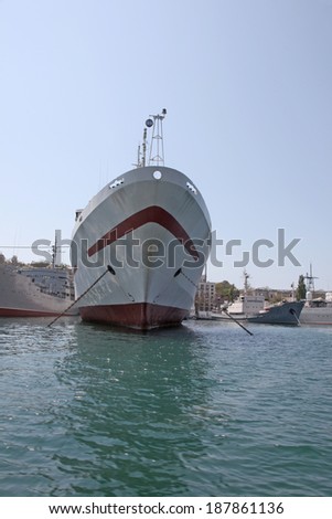 CRIMEA, SEVASTOPOL - May 10, 2009: Bay of city Sevastopol. Warships of the black Sea fleet