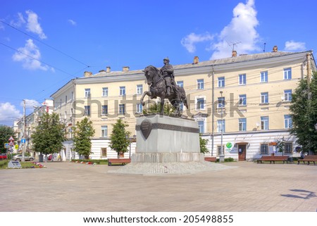 RUSSIA, TVER - July, 16.2014: Monument to the Grand duke to Mikhail of Tver, later canonized