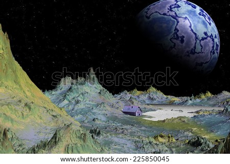 Alien planet - 3d rendered computer artwork