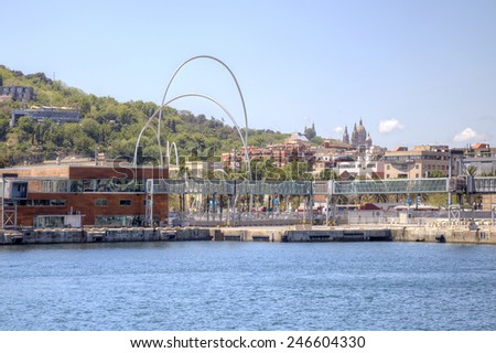 SPAIN, BARCELONA - May 5.2014: Place for the mooring of tourist liners in municipal port