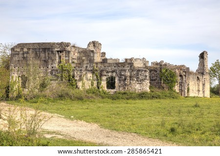 Abhazia. Lykhny village. Ruins of palace of abzahski princes of Chachba Shervashidzeh