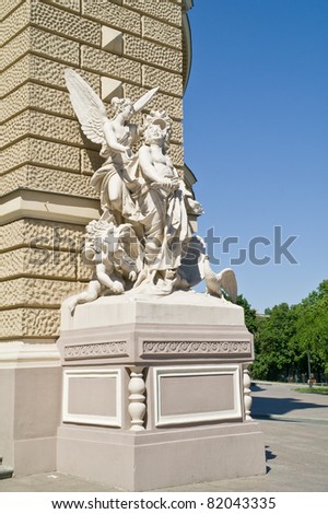 An opera theater is in city Odessa. Sculpture