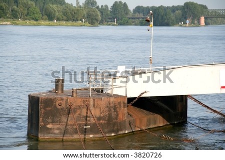 Landing stage at the river rhine in germany